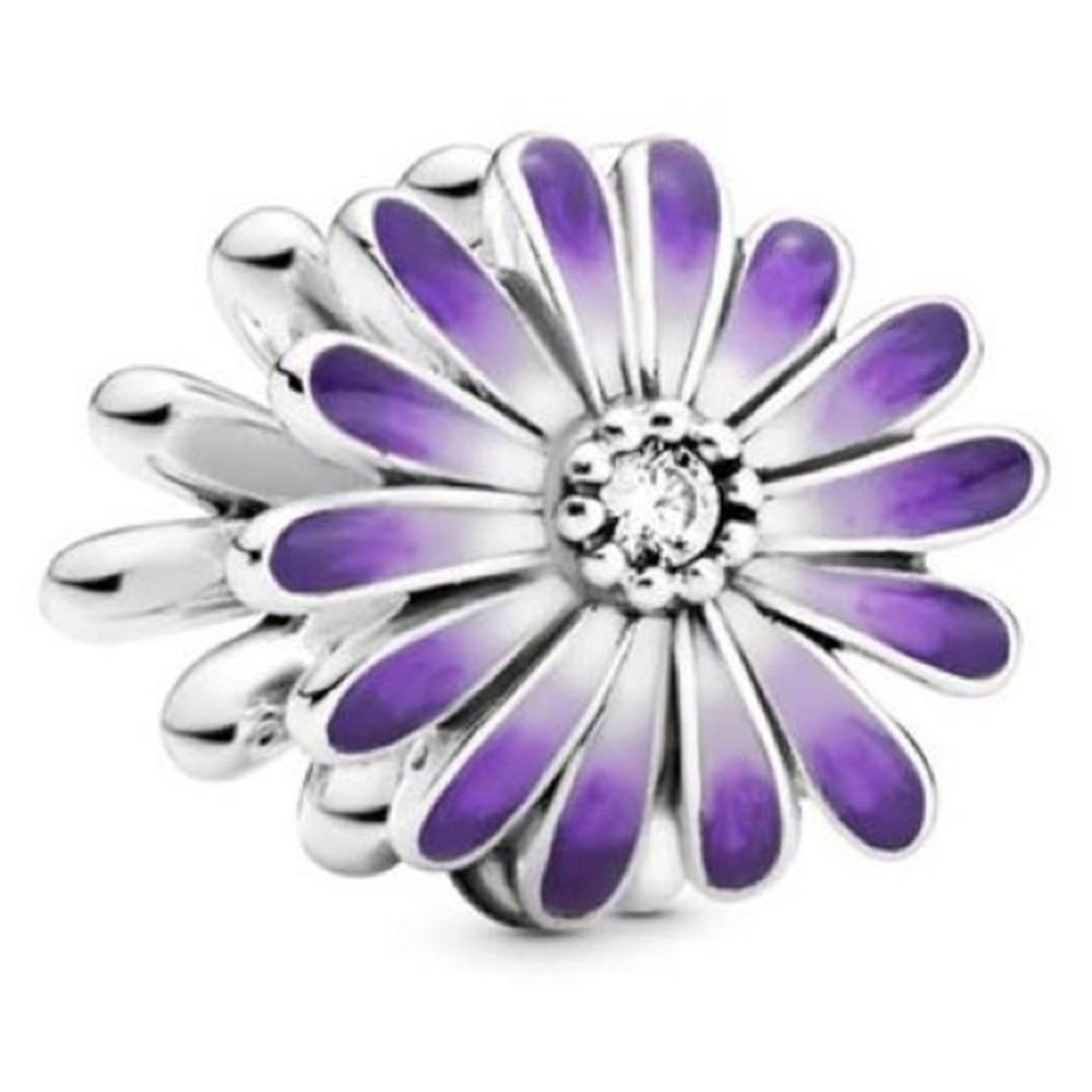 Pandora Purple Daisy Enamel Charm with Crystal